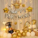 Mfm Parti Happy Birthday Gümüş Folyo Balon Seti