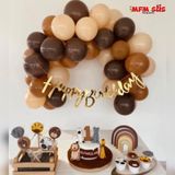 Mfm Parti Happy Birthday Kaligrafi Banner Yazı Ve Zincir Balon Doğum Günü Seti