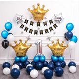 Mfm Parti Kral Taçlı 1 Yaş Rakam Gümüş Folyo Balon Doğum Günü Seti