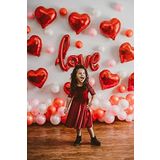 Mfm Parti Love Kırmızı Folyo Balon Seti