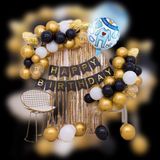 Mfm Parti Mavi Erkek Happy Birthday Temalı Folyo Zincir Balon Doğum Günü Seti
