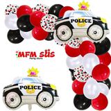 Mfm Parti Police Araba Doğum Günü Zincir Balon Seti