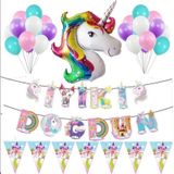 Mfm parti Ünicorn folyo balon doğum günü seti