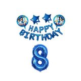 MFM Sonic 8 Yaş Happy Birthday Lüx Folyo Balon Seti 100 Cm