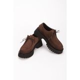 MFT AYAKKABI Kadın Loafer Makosen Casual Günlük Kahverengi Süet Ayakkabı
