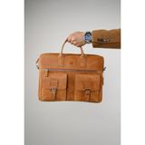 Mft Leather Hakiki Deri Laptop El Çantası | Loreen 2230 - Tiguan Camel