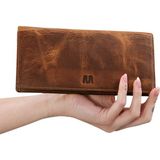 Mft Leather Hakiki Deri Unisex Telefon Bölmeli Cüzdan | Golden 3367 - Kahve