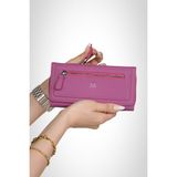 Mft Leather Kuvars 2718 Deri Fermuarlı Kadın Cüzdan - 12E-Pembe