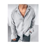 MFU collection Erkek Keten Oversize Geniş Kesim Dökümlü Gömlek