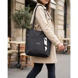 Mg Concept Kadın Omuz Çantası 36X37 cm Büyük Boy Tote Çanta Günlük Kullanım Geniş Hacimli Şık Kol Çantası - Siyah