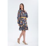 M&G Fashion Fırfırlı Elbise - 210-Kahverengi