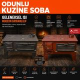Mg Fırınlı Saç Kuzine / Fırınlı Kuzine / Fırınlı Soba / Kuzine - Kahverengi Emaye