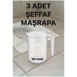 MG HOME 3 Adet Şeffaf Maşrapa Alaturka Tuvalet Plastik Tuvalet Banyo Bakım