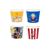 MG HOME 4 Adet Mısır Kovası Cips Kovası Popcorn Kasesi 2200 ML Plastik Kırılmaz Kova Patlamış Mısır