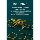 MG HOME 50 Adet PİRİNÇ GOLD K16 PAPYON 🌺 14 MM OPTİGON İLE UYUMLU 🌺 KRİSTAL AVİZE TAŞI BİRLEŞTİRME