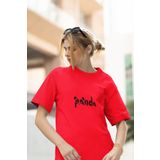 MG PANDA BASKILI KADIN BİSİKLET YAKA PAMUKLU OVERSIZE KALIP KISA KOLLU T-SHIRT