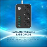 Mg Store Korumalı 2 Metre 3 Lü Priz 6 USB Port Çoklu Şarj Aleti