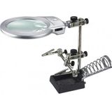 Mg16129-b Masaüstü Işıklı Büyüteç Yardımcı El Lehimleme Standı 130mm