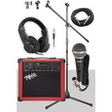 MGA-25RD-PAK Elektro Gitar Amfisi 25 Watt USB Bluetooth ve Şarjlı (Amfi Mikrofon Stand Kulaklık Jack Kablo)