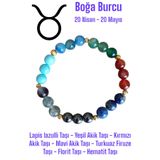 MGA DOĞAL TAŞ Boğa Burcu Bileklik Lapis Lazulli Taşı Akik Taşları Turkuaz Firuze Taşı Florit Taşı Hematit Taşı