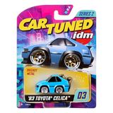 MGAE CarTuned JDM Seri 2 1983 Toyota Celica Supra, Mavi, Metal Gövde, Diecast Koleksiyon Arabası