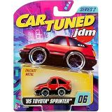 MGAE CarTuned JDM Seri 2 1985-87 Sprinter Trueno GT-Apex AE86, Siyah Kırmızı, Diecast Metal Oyuncak Araba, Koleksiyon