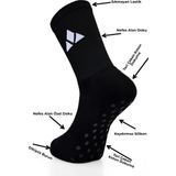 Mgc Spor Spor Dikişsiz Burunlu Silikon Kaydırmaz Tabanlı Spor Çorabı–(Futbol, Basket, Tenis, Yoga, Plates) - 42 - 46 - Siyah