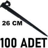 Mgf 100 Adet X Klipsli 26cm. 16mm.&20mm Damla Sulama Kazığı Parçası Aparatı Damlama Borusu Hortumu