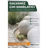Mgf Galvaniz Metal Çim Ayırıcı Esnek Kıvrılabilir - Çim Sınırlayıcı Seperatör Taş Toprak Ayıracı 10 Mt. (2mt x 5 Adet) - 10 Metre