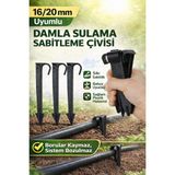 Mgf Plast 100 Adet Damla Sulama Hortumu Sabitleme Kazığı-Damlama Kazık-Plastik Kazık