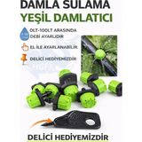 Mgf Plast 250 Adet Ayarlanabilir Yeşil Damlatıcı 0-100 Lt/Saat Damla Sulama Fonksiyonu