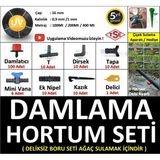 Mgf Plast 400 Mt. Damla Sulama Borusu Deliksiz Damlama Sulama Hortumu Hazır Aparatlı Seti Sistemi