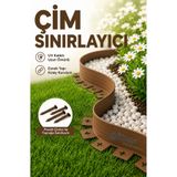 MGF PLAST MGF 5 Metre Kahverengi Esnek Plastik Çim Sınırlayıcı | Peyzaj Bordürü | Taş Toprak Ayırıcı Bahçe Bariyeri