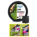 MGF PLAST Mgf Çim Ayırıcı (10Mt. Antrasit) Çim Sınırlayıcı Taş Toprak Ayıracı Çim Taş Toprak Bariyeri