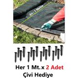 Mgf Plast Mgf En: 1mt x Boy: 100 Mt Yabani Ot Kontrol Bahçe Yer Örtüsü-Çim Sınırlayıcı Bezi-Malçlama Bahçe Keçesi Kesilebilir Bariyer Jüt Kumaş