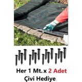 Mgf Plast Mgf Yabani Ot Kontrol Bahçe Örtüsü-Çim Sınırlayıcı Bezi-Malçlama Bahçe Keçesi Kesilebilir Bariyer Jüt Kumaş - Siyah - 1 x 50 m