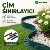 Mgf Plast Mgf YEŞİL Çim Ayırıcı | Esnek Çim Sınırlayıcı Peyzaj Bordürü Taş Toprak Ayırma Bariyeri + Sabitleme Çivili - 1 x 5 m
