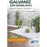 Mgf Plast Sert Düz Metal Galvaniz Çim Ayırıcı 20 Mt (2MTX10AD.) Çim Sınırlayıcı Çim Ayracı Çim Seperatör Bordür - 20 Metre