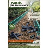 Mgf Plast YEŞİL Düz Çim Ayırıcı 25 Metre (10X2,5MT) UV Dayanımlı PVC Malzeme ile Kolay Montaj Özelliği
