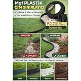 Mgf Plastik KAHVE Çim Ayırıcı | Esnek Çim Sınırlayıcı Peyzaj Bordürü Taş Toprak Ayırma Bariyeri + Sabitleme Çivili - 1 x 25 m