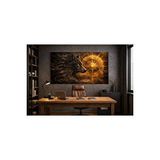 Mgi Design Altın Detaylı Kurt Kanvas Tablo – Lüks Modern Çalışma Odası Ofis ve Ev Duvar Dekoru | Modern Duvar Dekoru | Salon, Yatak Odası Ve Ofis İçin | Sanatsal Ev Dekorasyonu