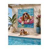 Mgi Design Basset Hound Kanvas Tablo Havuzda Güneş Gözlüklü Sevimli Köpek Pop Art Duvar Dekoru Salon, Çocuk Odası, Ofis Ve Yazlık Ev Tablo | Modern Duvar Dekoru | Salon, Yatak Odası Ve Ofis İçin | Sanatsal Ev De