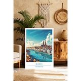 Mgi Design Estetik Vintage Seyahat Posteri Retro Kanvas Tablo Dekoratif Duvar Sanatı