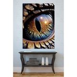 Mgi Design Fantastik Ejderha Göz Kanvas Tablo, Yırtıcı Hayvan Temalı Duvar Dekoru, 50x70 cm, Çok Renkli