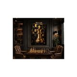 Mgi Design Gold Satranç Şahı Kanvas Tablo Modern Satranç Temalı Dekoratif Duvar Tablosu Lüks Ofis Ve Çalışma Odası Dekoru | Modern Duvar Dekoru | Salon, Yatak Odası Ve Ofis İçin | Sanatsal Ev Dekorasyonu