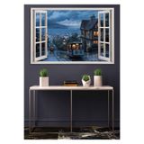 Mgi Design İstanbul Temalı Pencere Manzaralı Kanvas Tablo, Salon Dekoru, 90x60 cm, Yatay, Çok Renkli, HD Dijital Baskı