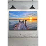 Mgi Design Kanvas Tablo, Iskele Gün Batımı Manzarası, 60x90 cm, HD Dijital Baskı