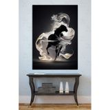 Mgi Design Kanvas Tablo, Siyah Beyaz Şaha Kalkmış At, Modern Salon Duvar Dekoru, 50x70 cm