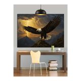 Mgi Design Kartal Uçuşu Dekoratif Kanvas Tablo, Yıldırım ve Dağ Temalı Duvar Sanatı, 70x100 cm, MDF Ahşap Çerçeve