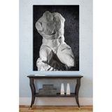 Mgi Design Klasik Yunan Torso Heykeli Kanvas Tablo, Rönesans Beyaz Erkek Gövde Estetik, 50x70 cm, Duvar Dekoru